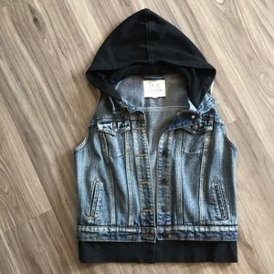 Thread and Supply denim vest hoodie